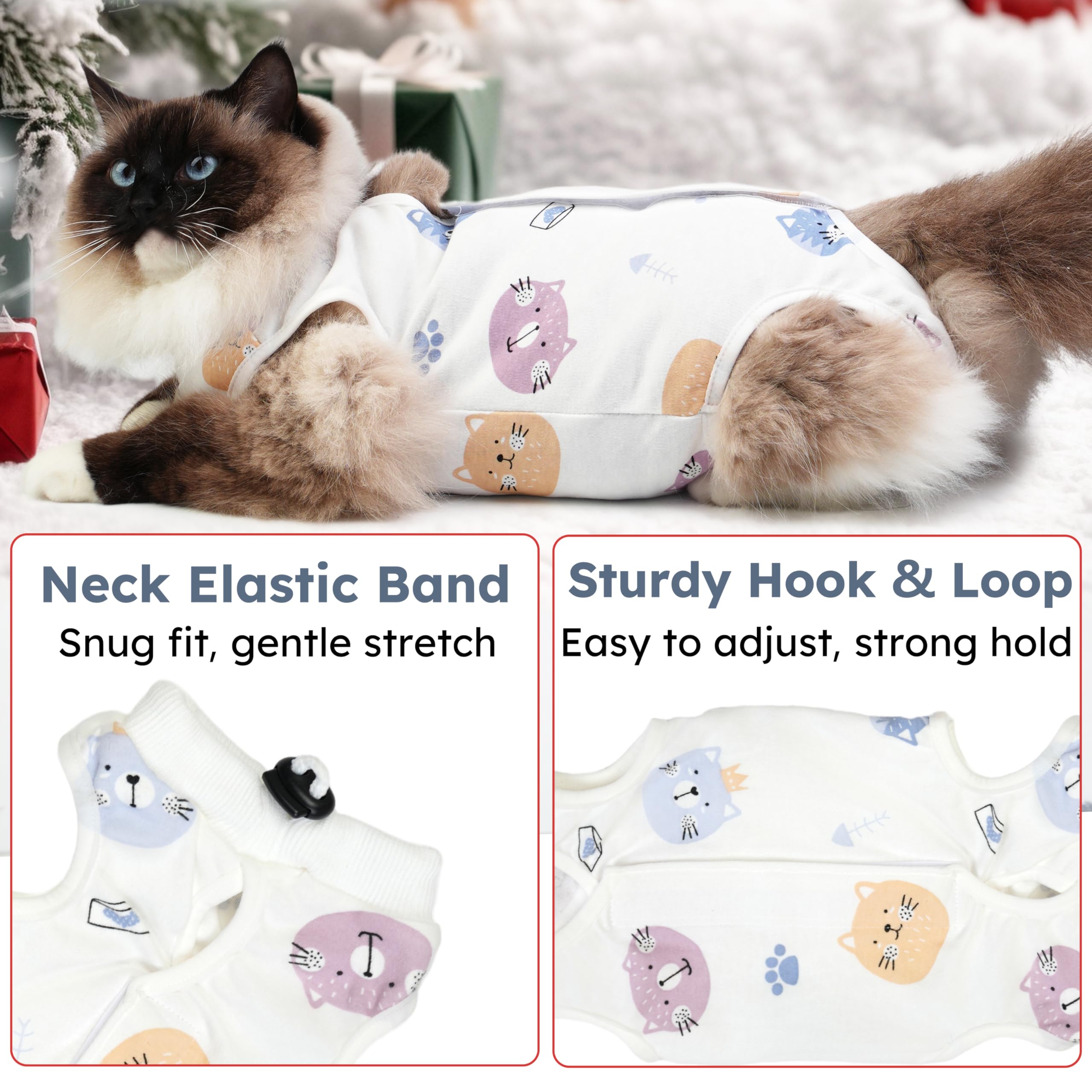 Hpetppy vetement recovery chat elasticite-douce: matière souple qui s'adapte au corps.