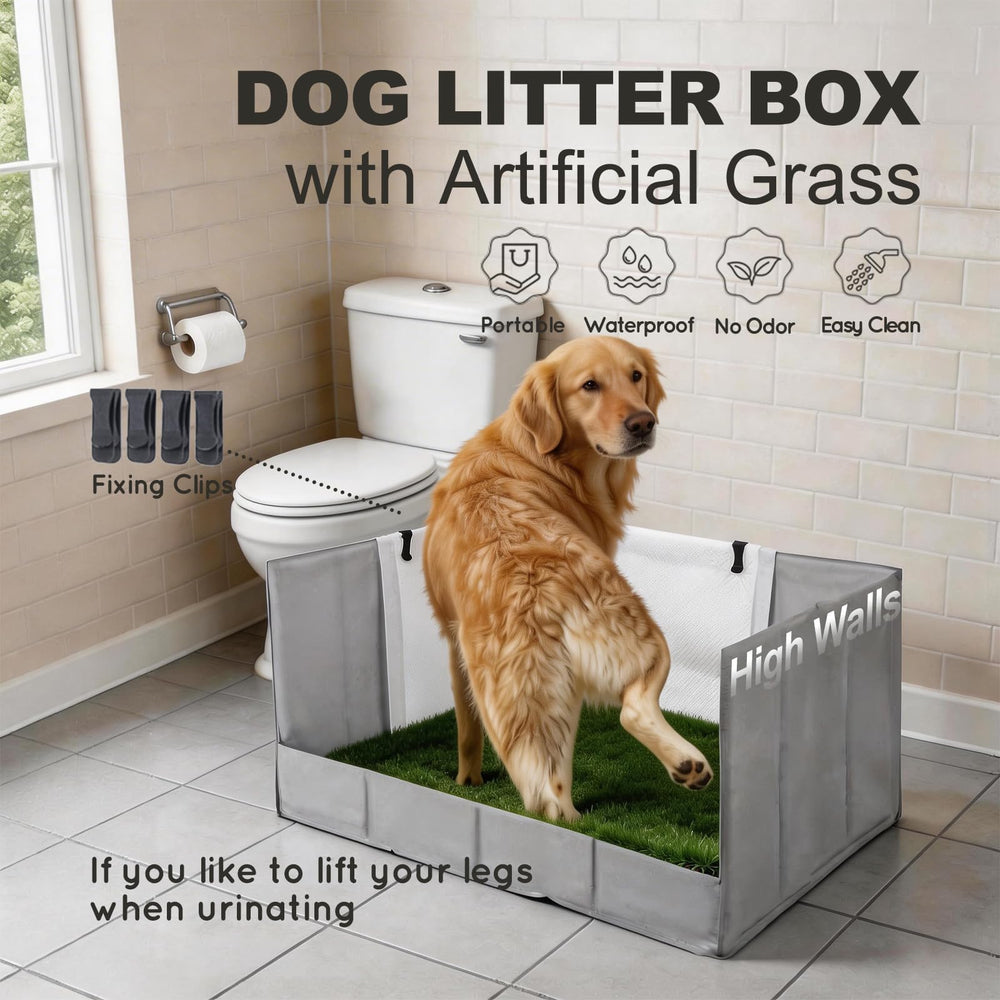 HQ4US 4LEGS bac toilette pour chien pliable, déplacement facile