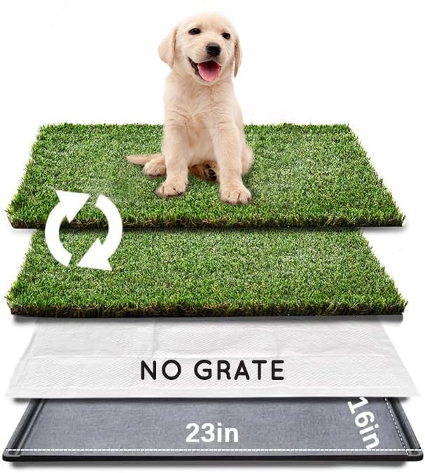 HQ4US 4LEGS gazon artificiel ensemble, vue generale du bac pour chien