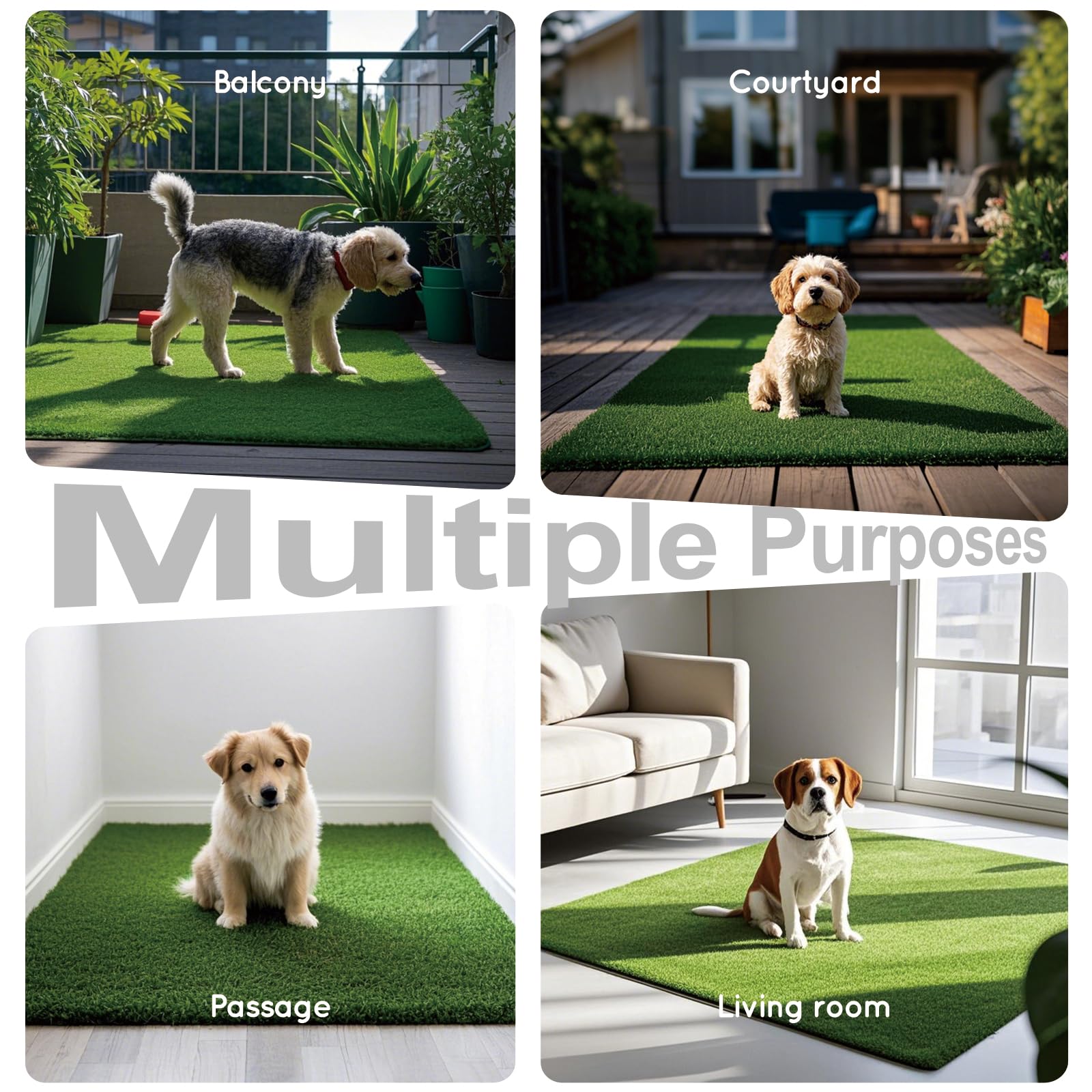 HQ4US 4LEGS: tapis avec bord ourlé pour durabilité.