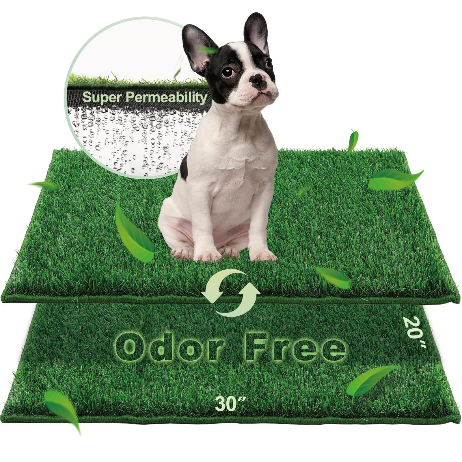 HQ4US 4LEGS: tapis pour pot chien, deux pièces faciles à changer.
