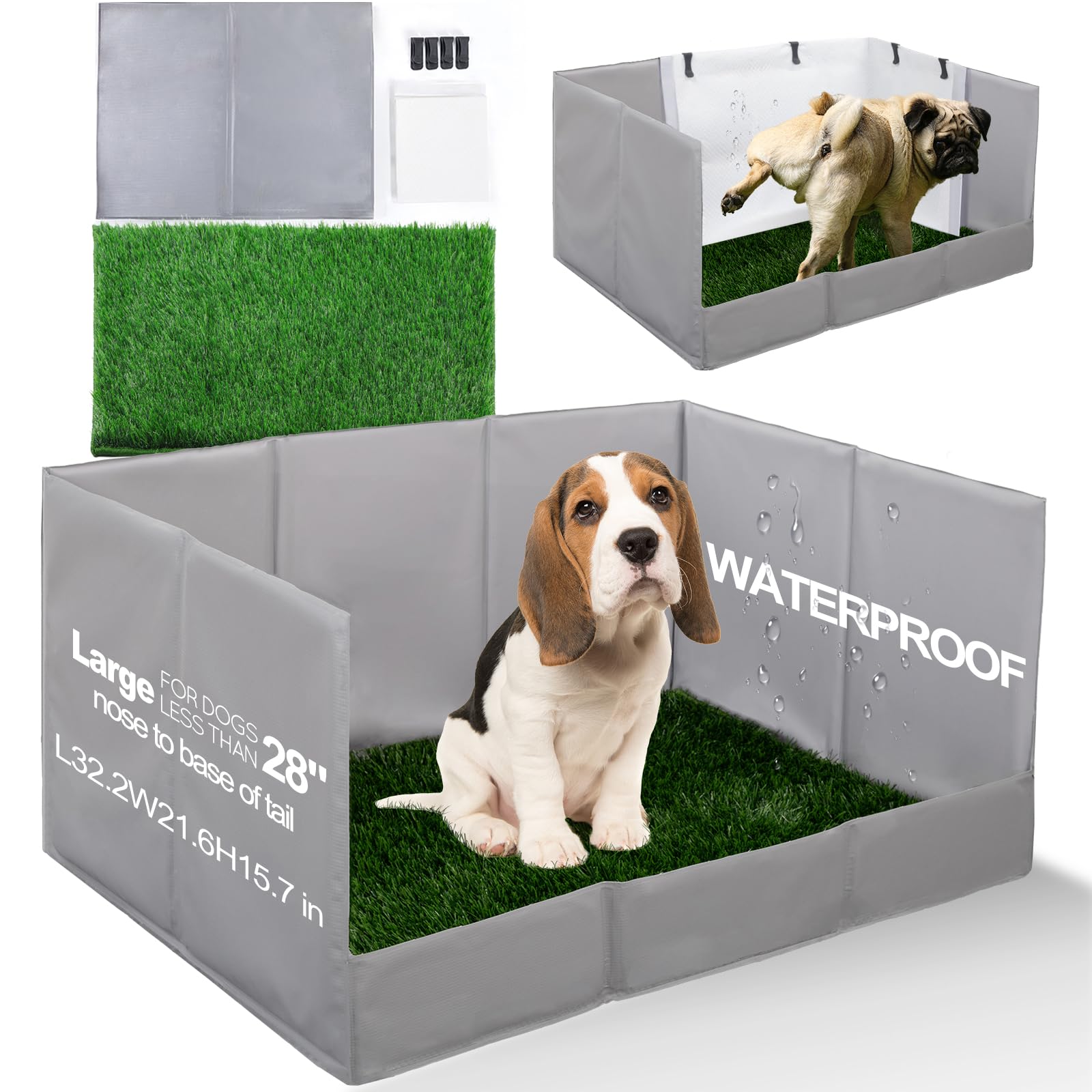 HQ4US 4LEGS tapis herbe artificielle prêt à l’emploi, usage rapide et propre