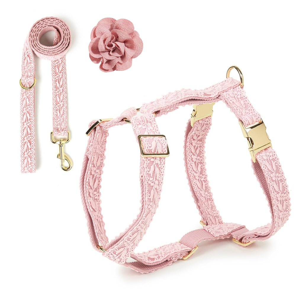 HQREA harnais dentelle rose avec fleur amovible pour un style féminin et confortable