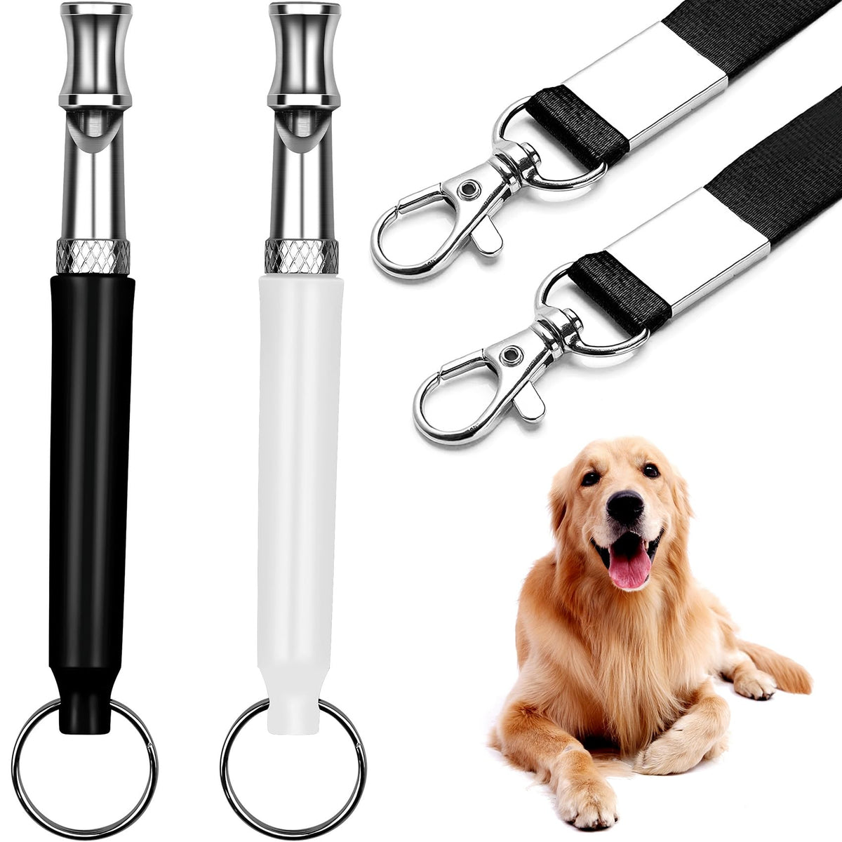HRYYDS sifflet-chien, ensemble de deux, pratique pour attirer l'attention rapidement.