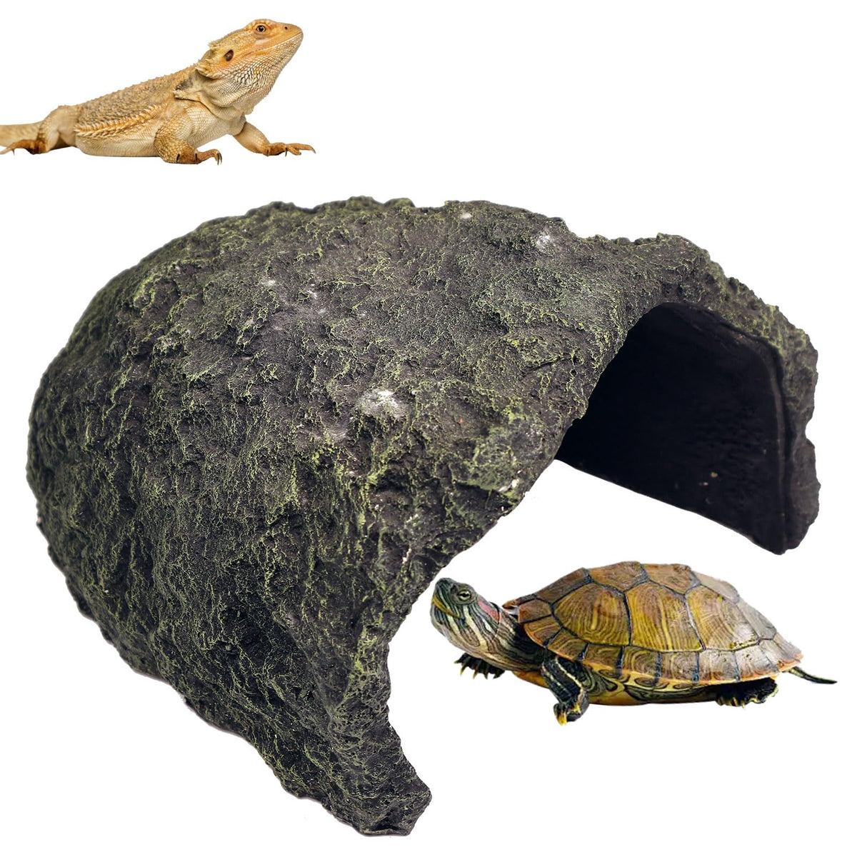 HSIFMATE refuge reptile très grand pour détente et bains de soleil.