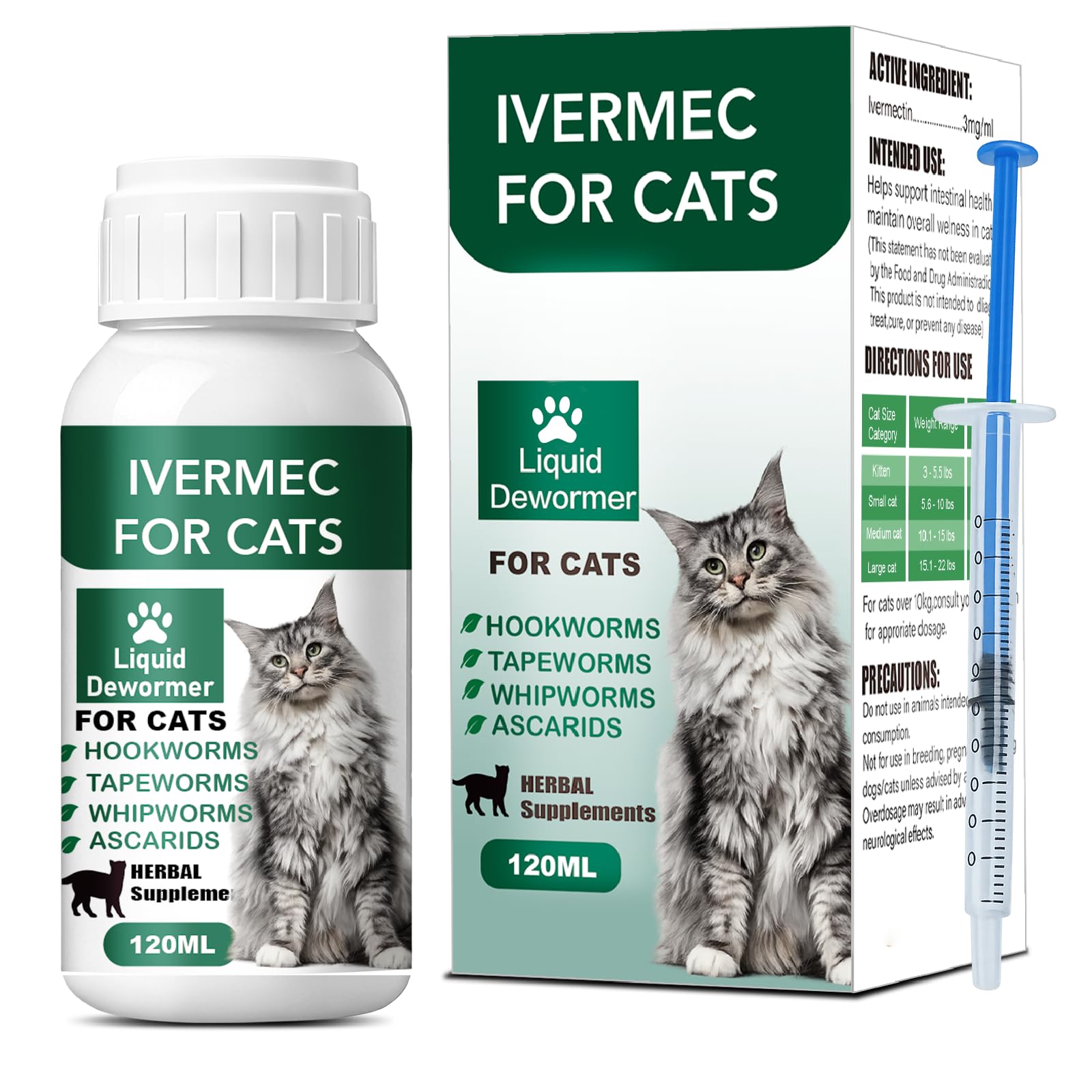 Vermifuge HSL pour chats en flacon de 120 ml, dosage pratique.