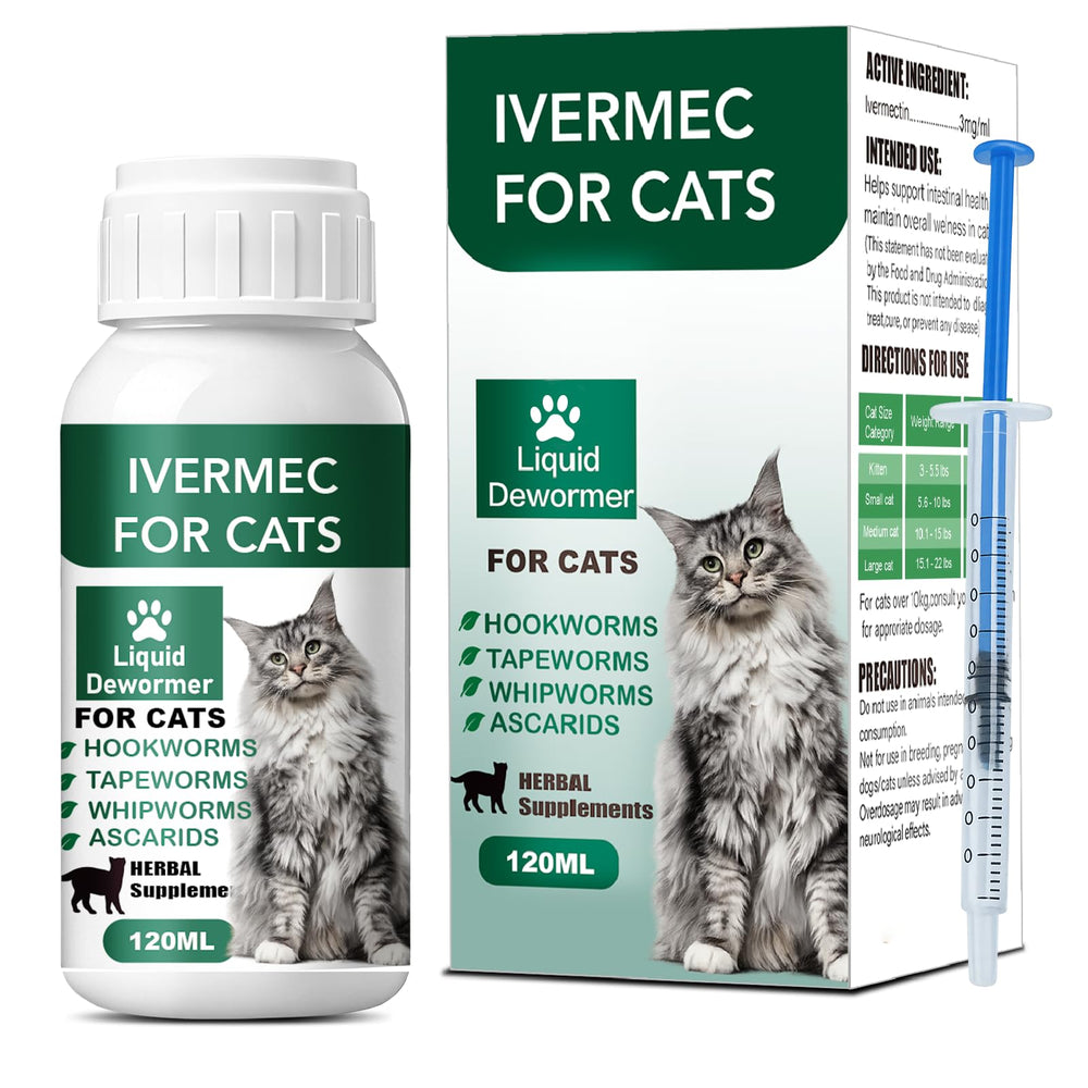 Vermifuge HSL pour chats en flacon de 120 ml, dosage pratique.