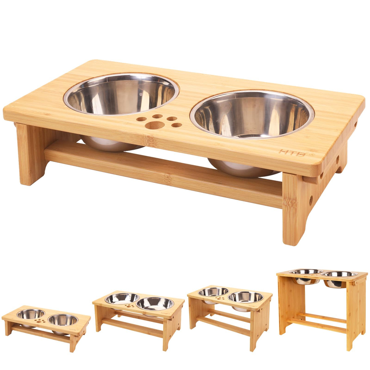 HTB ensemble bols chien eleve sur support, repas confortables pour chien.