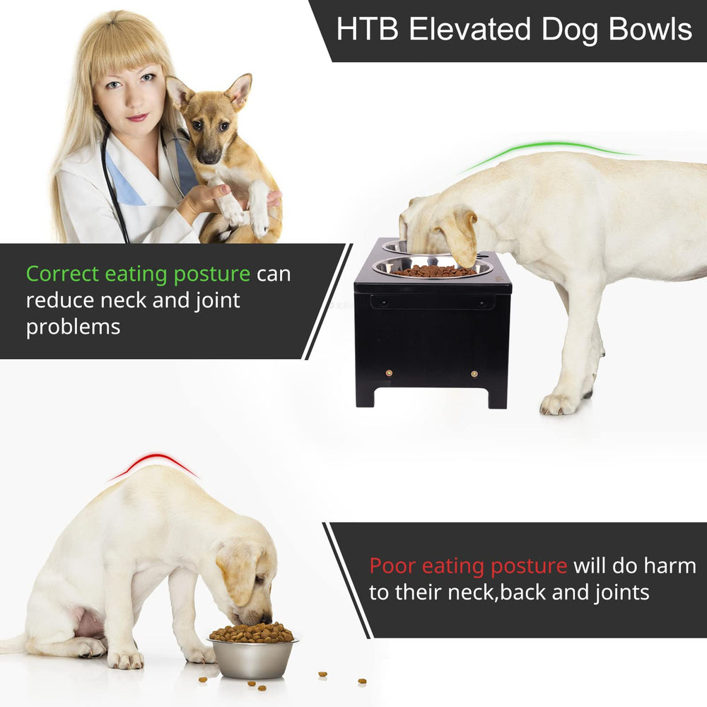 HTB gamelles-surlevees-chien hauteur reglable adaptée à tous les chiens
