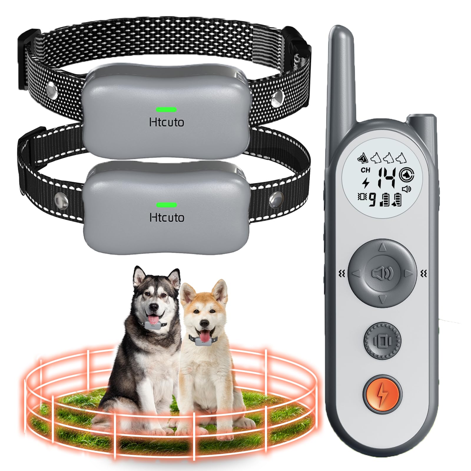 Htcuto barrière électrique chien-jardin : délimite sans fil pour la sécurité.