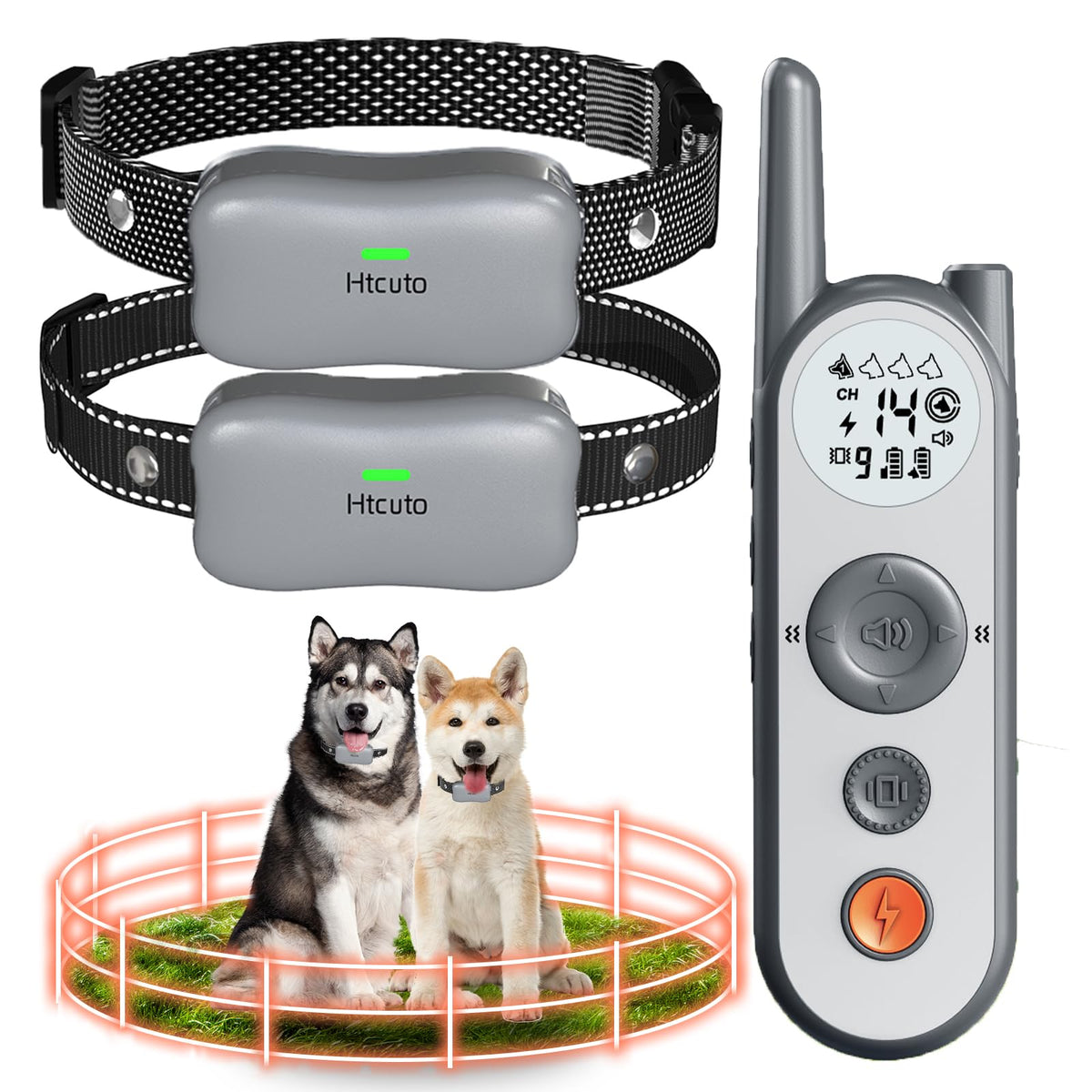 Htcuto barrière électrique chien-jardin : délimite sans fil pour la sécurité.