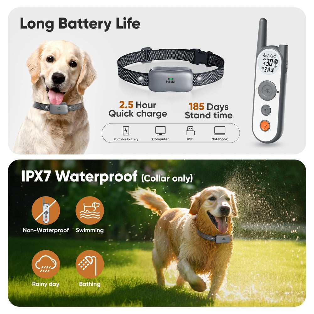 Htcuto réglage distance barrière : personnalise le rayon selon le chien.