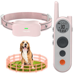 Htcuto système clôture chien sans fil offrant sécurité et liberté dans le jardin.