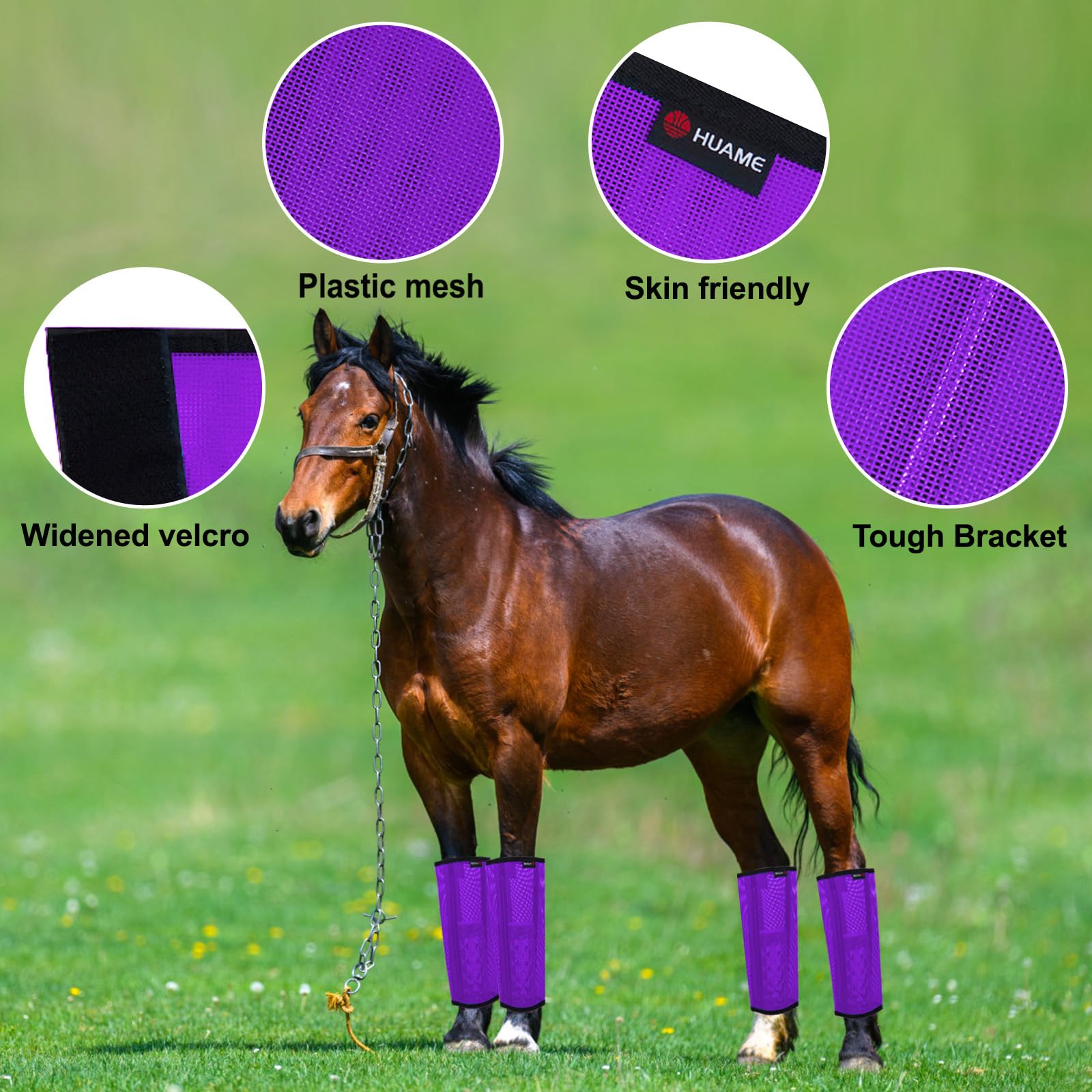 HUAME bottes en maille violet-vert, faible frottement et mouvement naturel.
