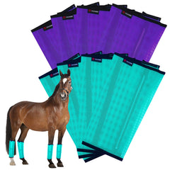 HUAME bottes anti-insectes pour chevaux violet-vert, protection légère pendant les sorties.
