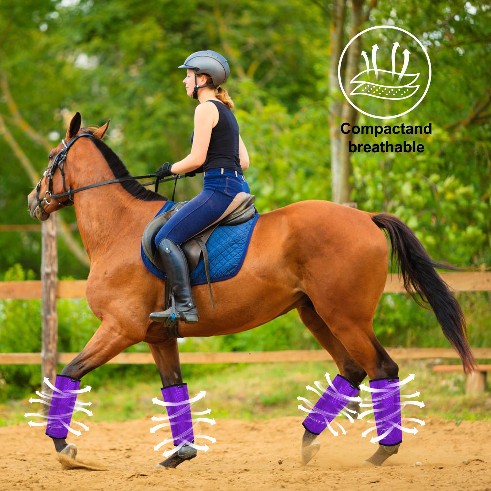 HUAME bottes anti-insectes violet-vert, design léger pour le confort des jambes.