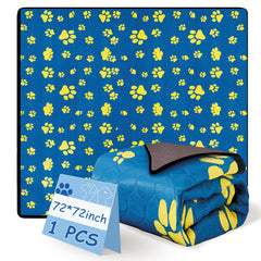 Tapis HuaZiChok lavable bleu 72x72, idéal pour l'apprentissage de la propreté.