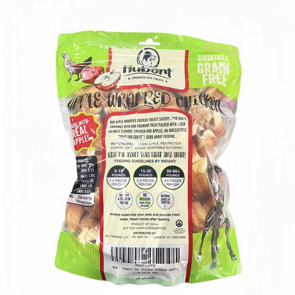 Hubert Premium Dog Treats centre pomme croquant, encas naturel pour entraînement