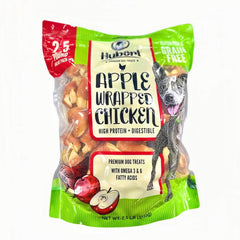 Hubert Premium Dog Treats bouchée poulet enveloppée pomme, récompense faible en gras pour entraînement