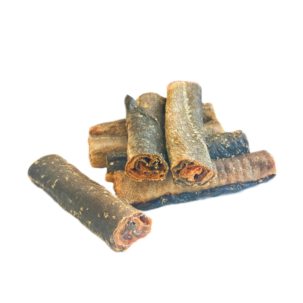 Hubert Pet rouleaux 100% peau de saumon pur sans additifs.
