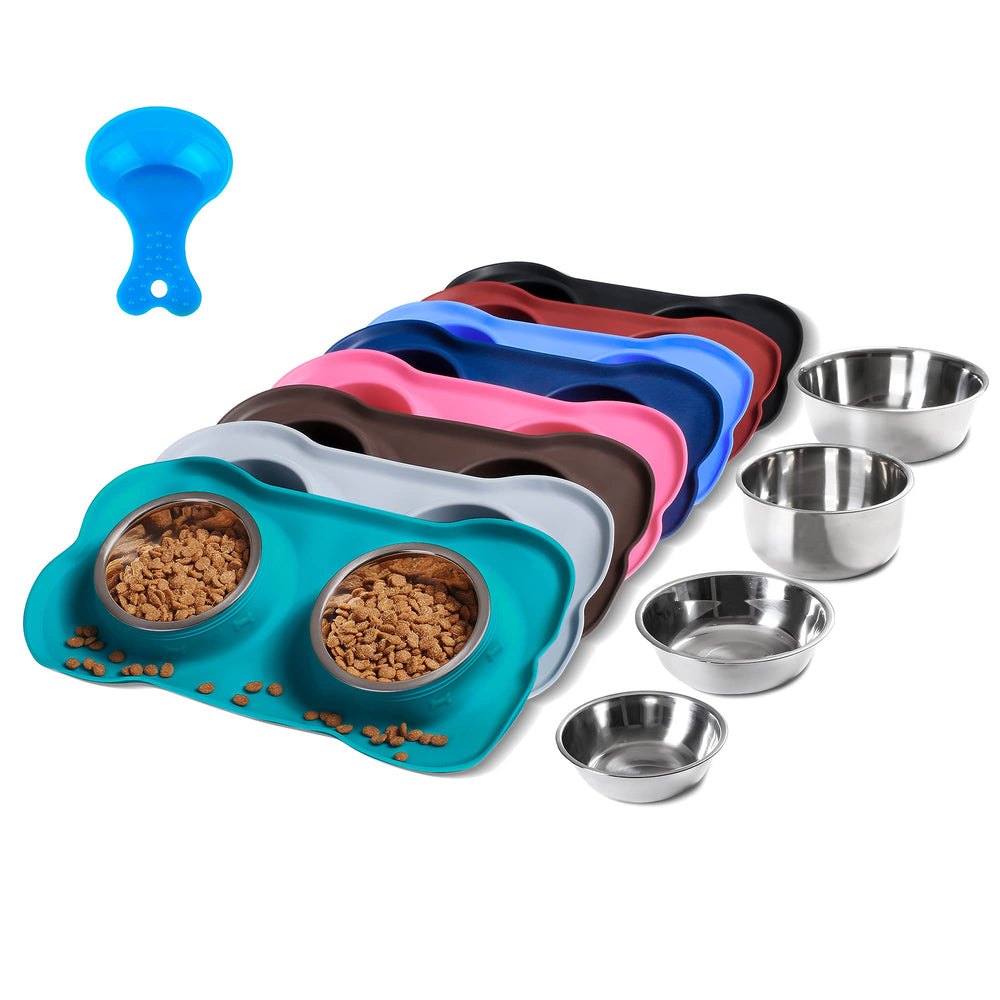 Hubulk bol en acier inoxydable de grande capacité avec tapis antidérapant pour repas propres.