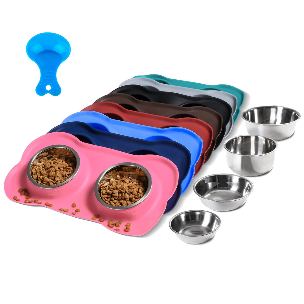 Hubulk bols inox ensemble 2 — repas propres et durables pour chiens et chats.