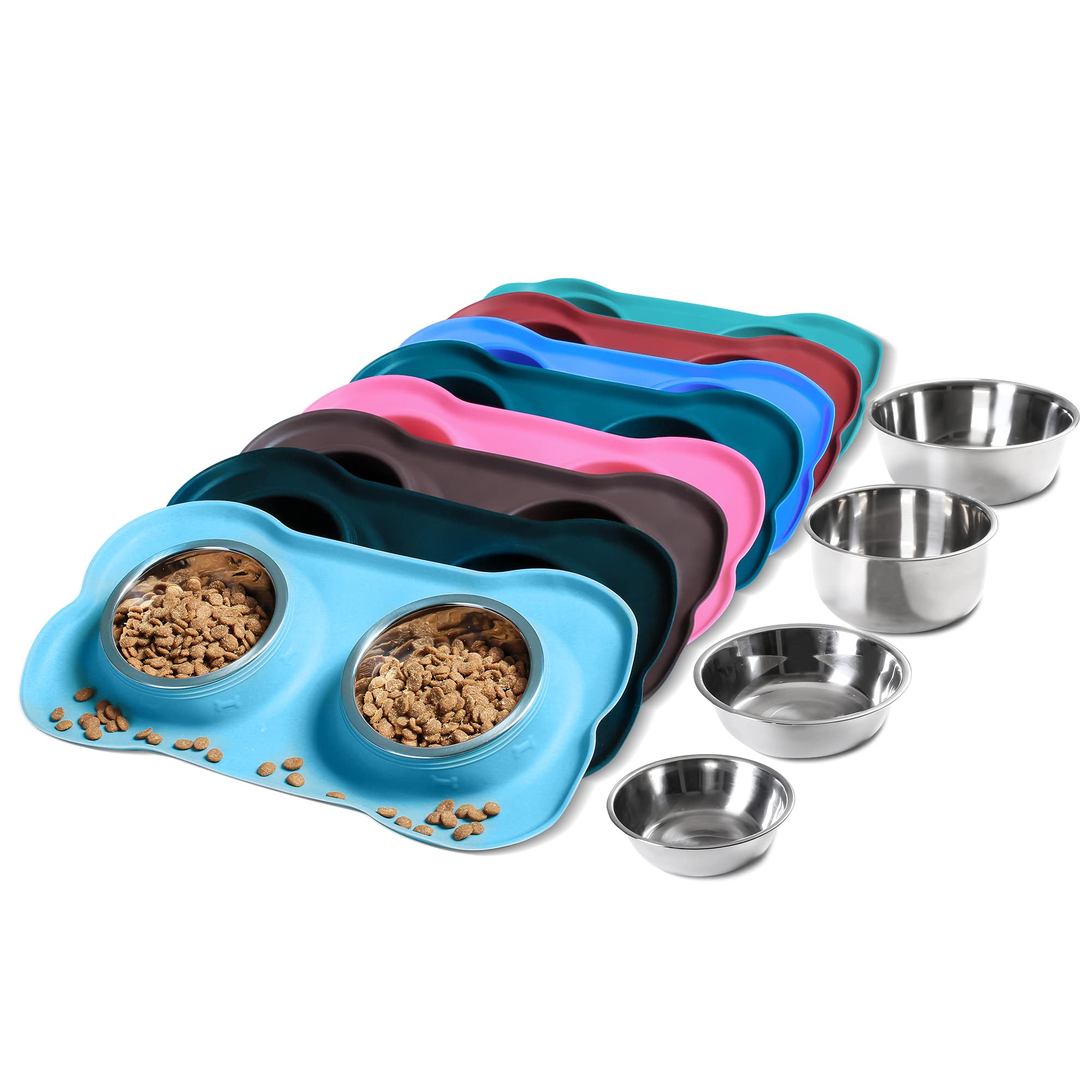 Hubulk ensemble de deux bols inox pour chiens et chats, repas pratique et propre