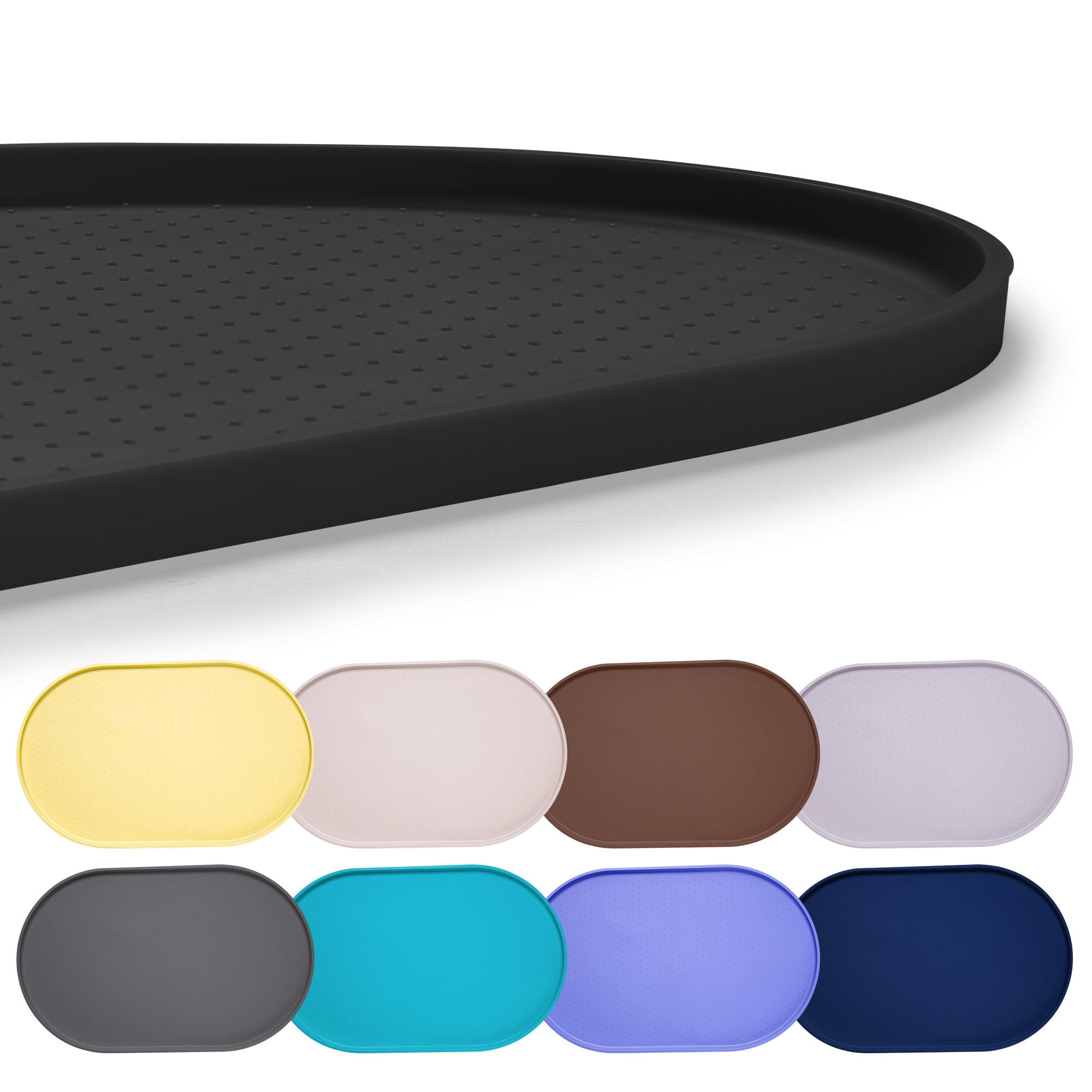Hubulk : tapis d'alimentation en silicone antidérapant noir protégeant le sol.