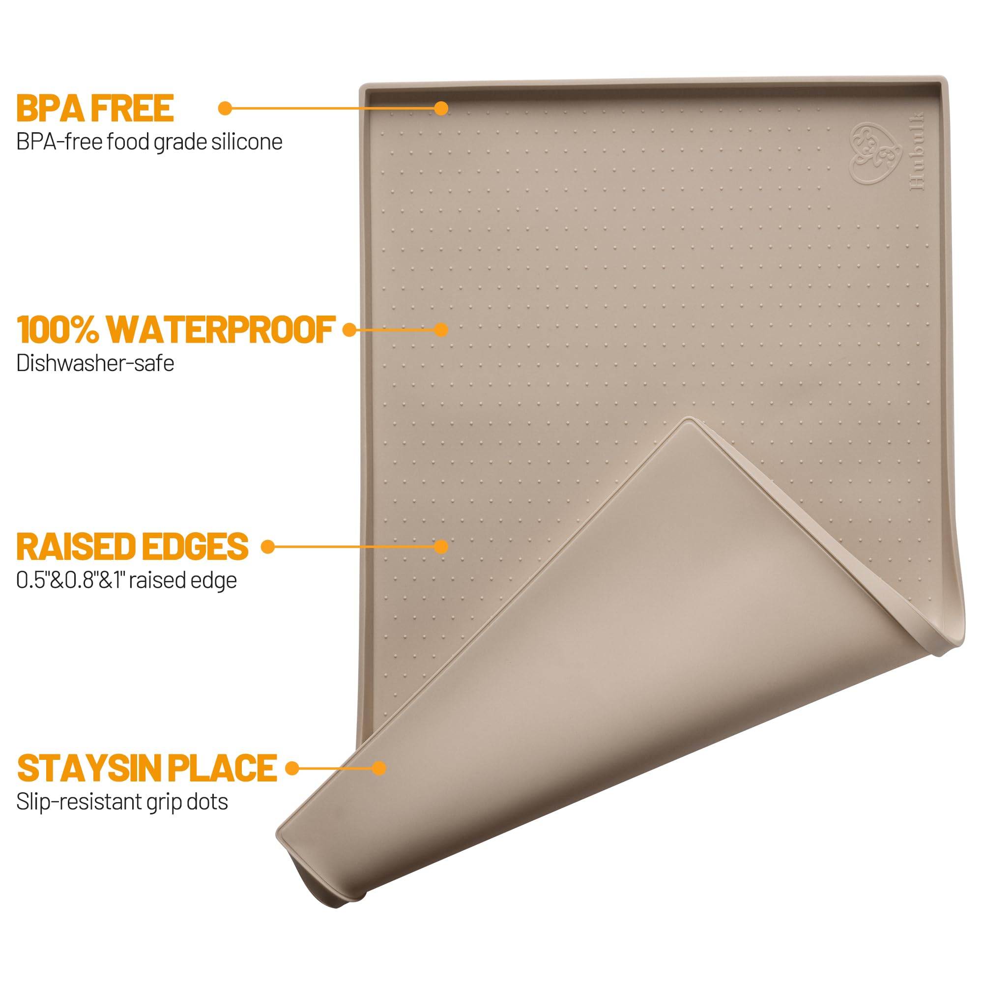 Hubulk tapis-bords-eleves-pour-bols retient les déversements et protège le sol.