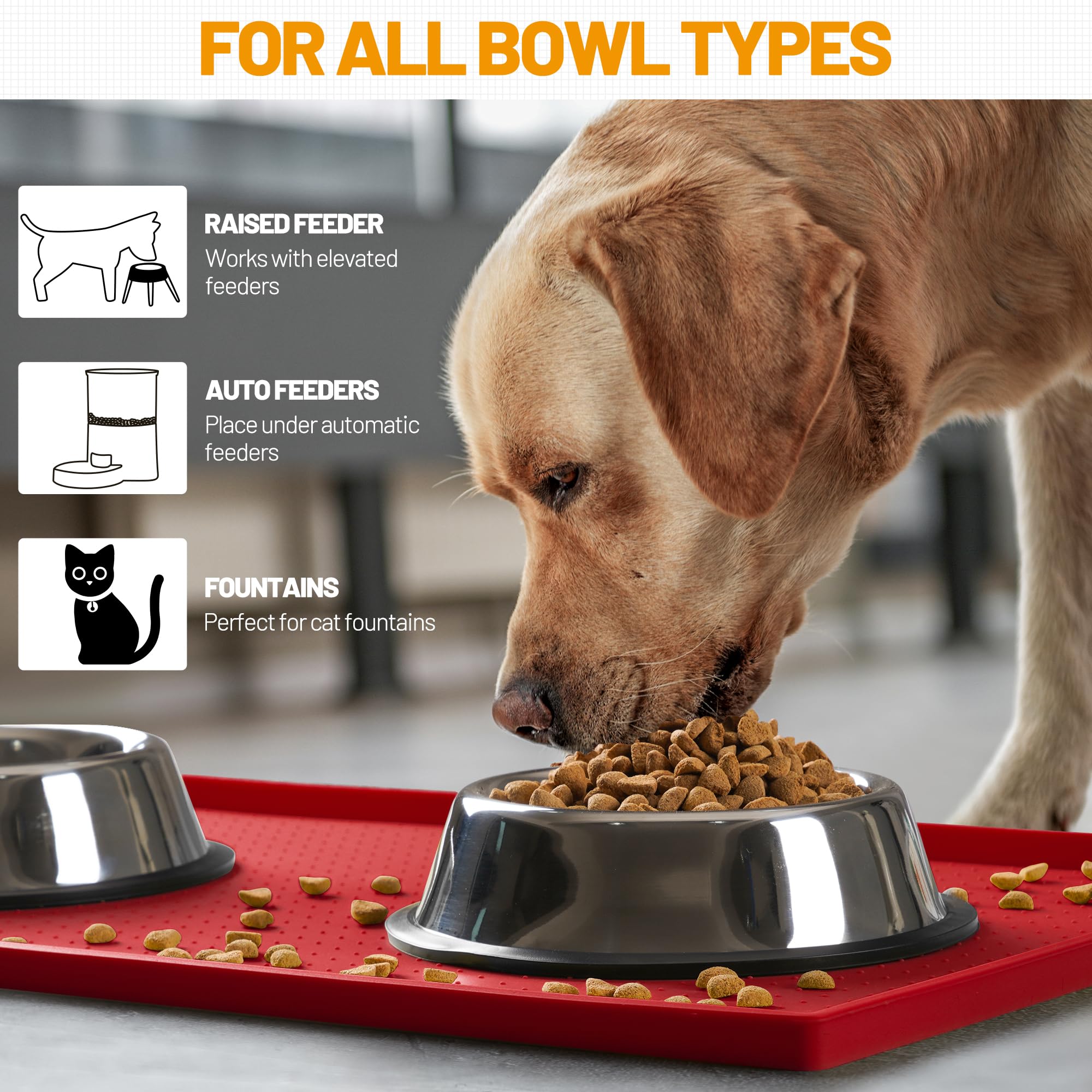 Hubulk Tapis convient chiens et chats pour alimentation et boire.