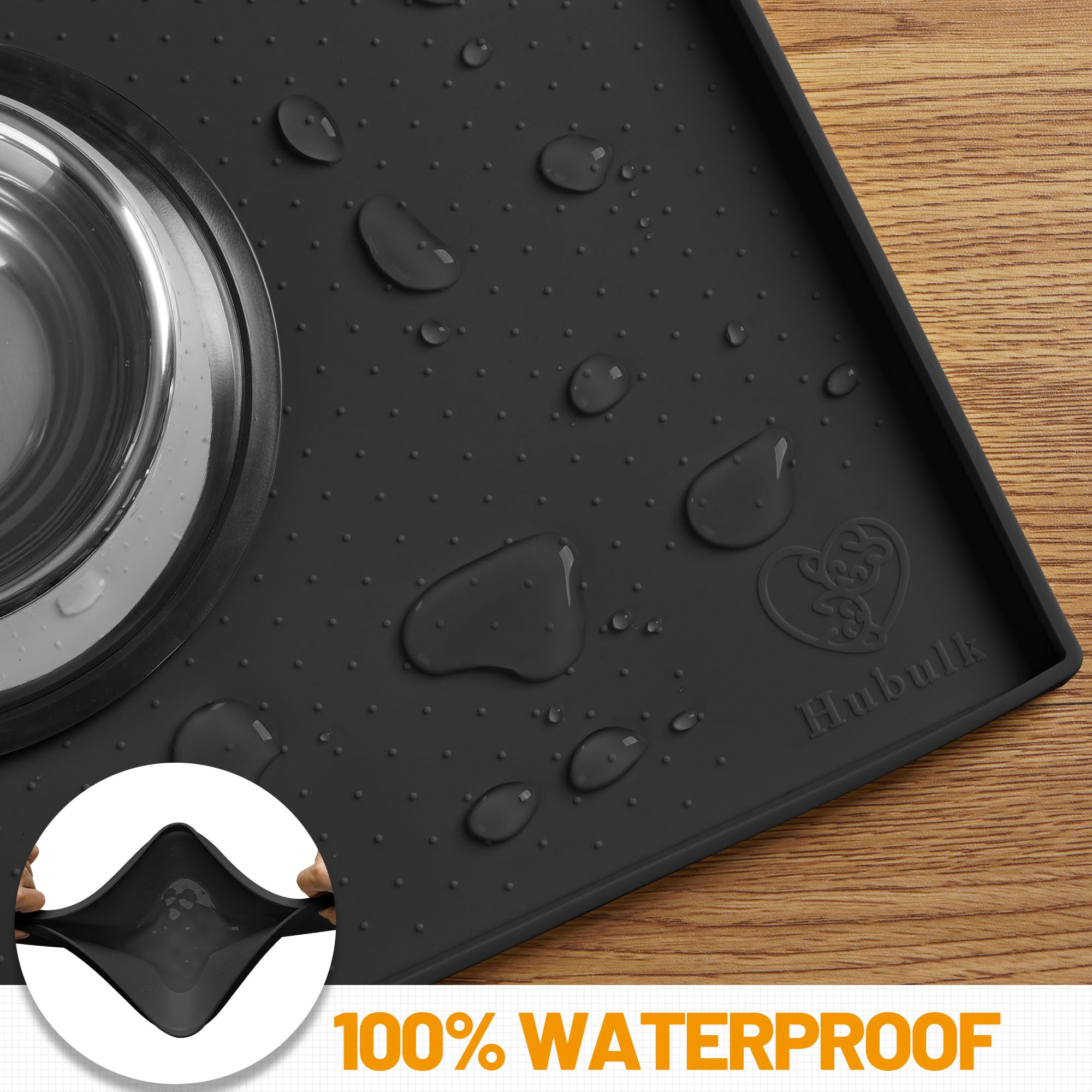 Hubulk tapis-silicone-100-pourcent, matériau sûr et durable pour nourriture et eau.