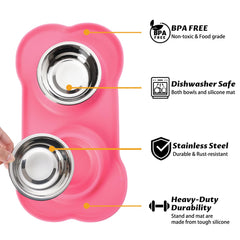 Hubulk tapis silicone anti debordement rose – protection du sol pendant les repas.