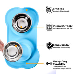 Hubulk tapis silicone anti-éclaboussures turquoise, garde le sol propre