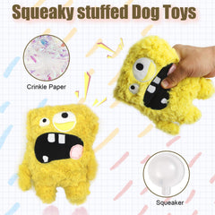 Doudou Hugeme pour chien, peluche douce jaune, parfait pour câlins.