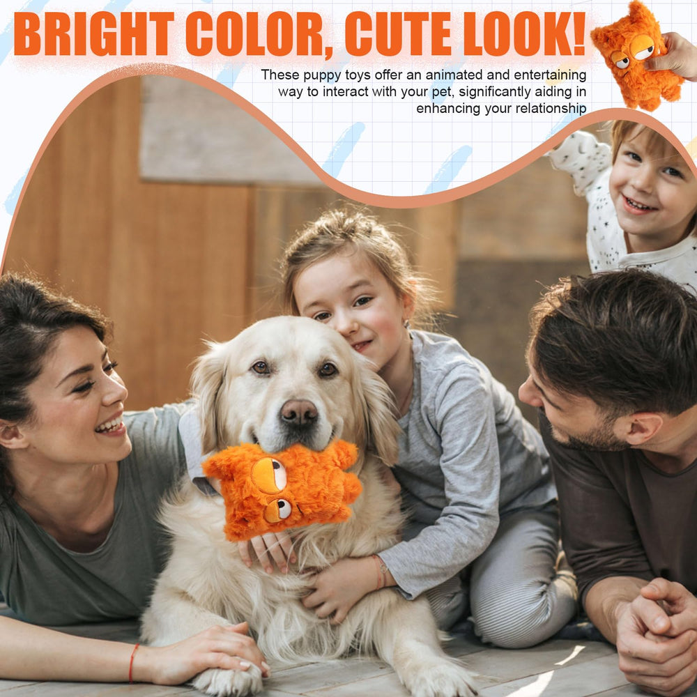 Peluche Hugeme orange lumineuse, visible et amusante en intérieur et extérieur.