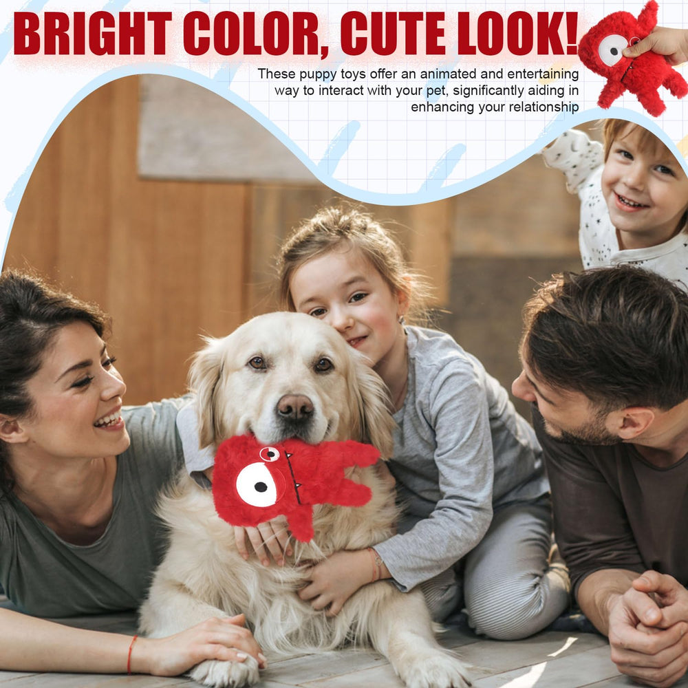 HUGEME - jouet chien peluche sécurisant pour temps calme rouge.