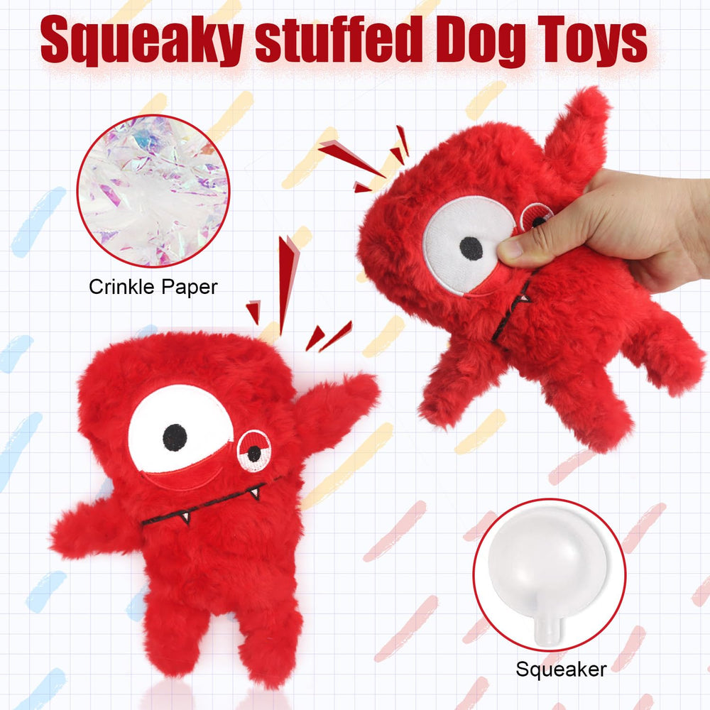 HUGEME - jouet chien tir a la corde peluche rouge, jeu interactif.