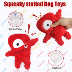 HUGEME - jouet chien tir a la corde peluche rouge, jeu interactif.
