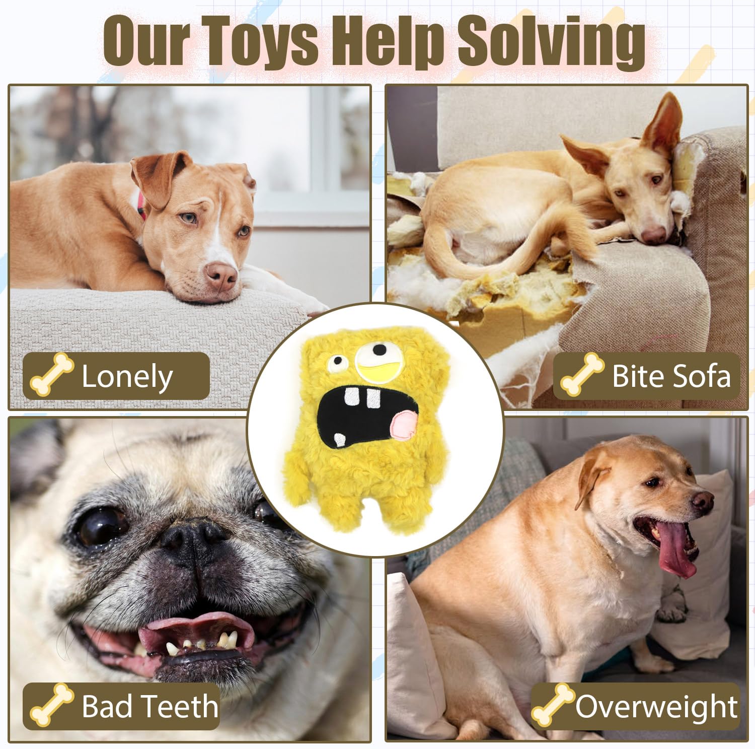 Peluche Hugeme lavable en machine, pratique et propre jaune.