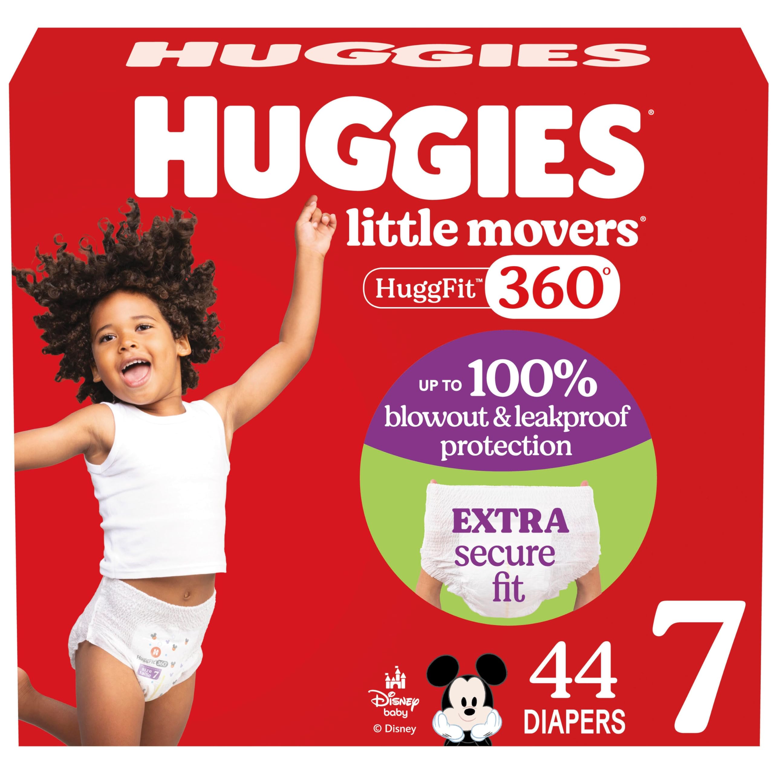 Huggies Little Movers 360-protection-360 : protection complète pendant les activités et les jeux.