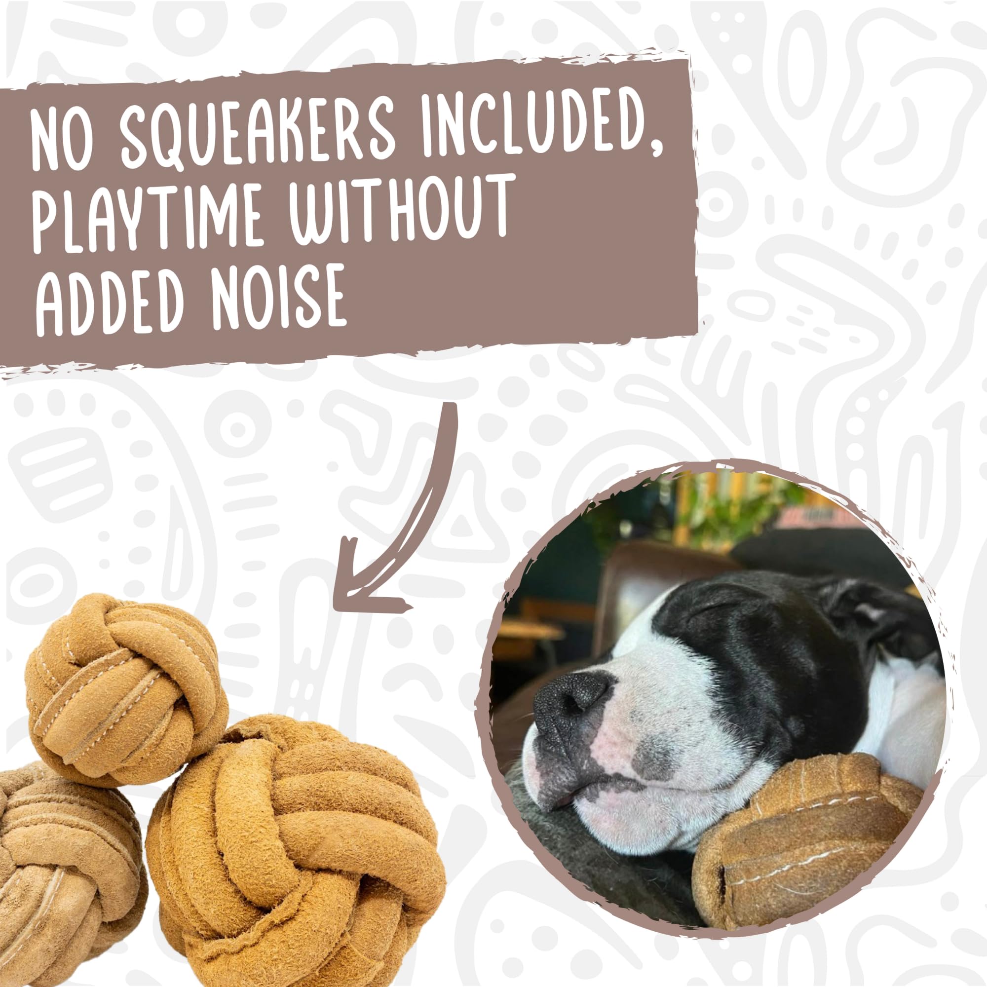 Jouet HuggleHounds en cuir pour sessions de jeu et de mâchage interactives.