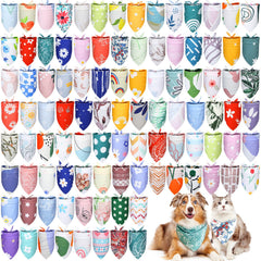Bandanas chien Huhumy boho colorés, ensemble prêt à habiller votre chien avec style.