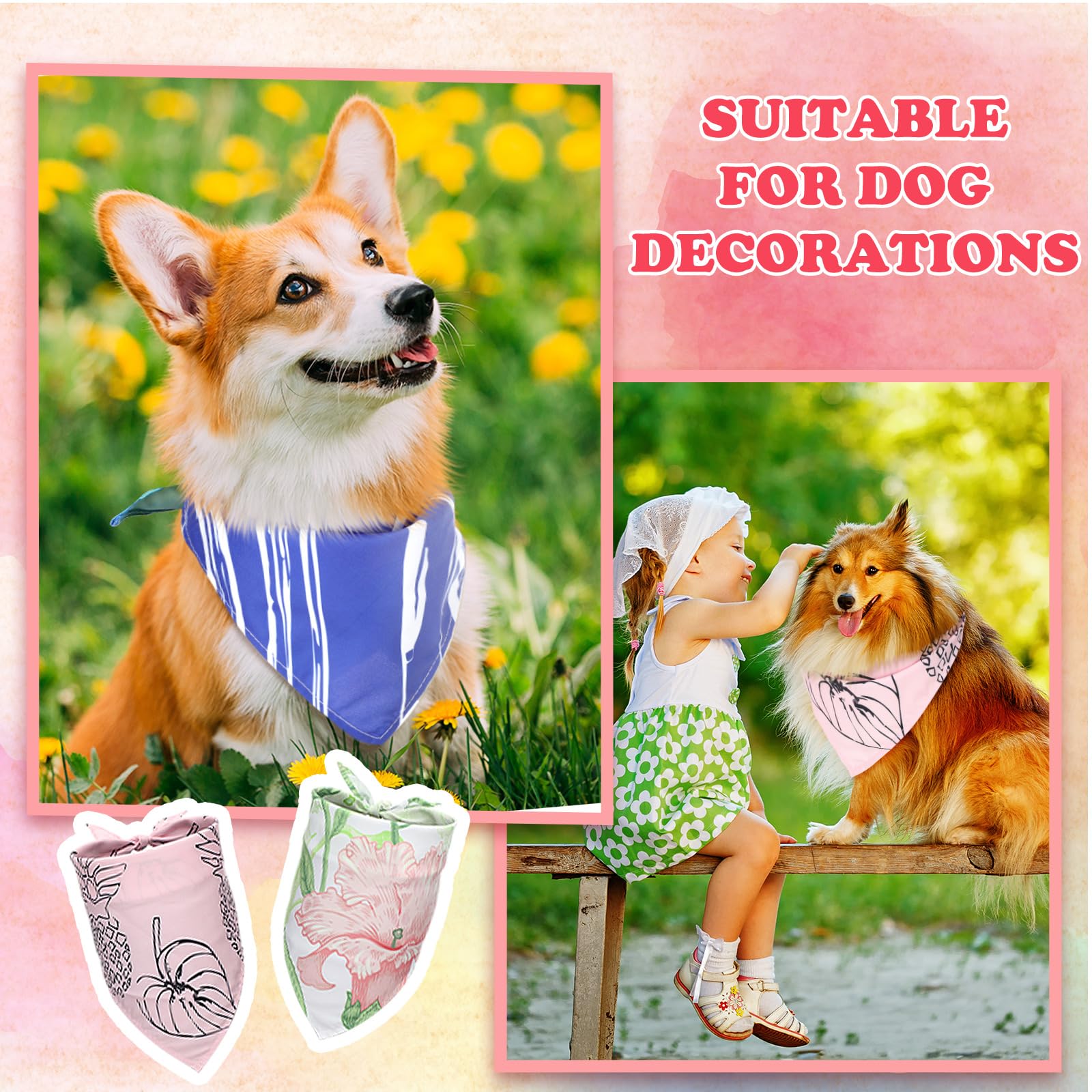 Bandanas chien Huhumy dimension 64x43x43cm, réglables et confortables.