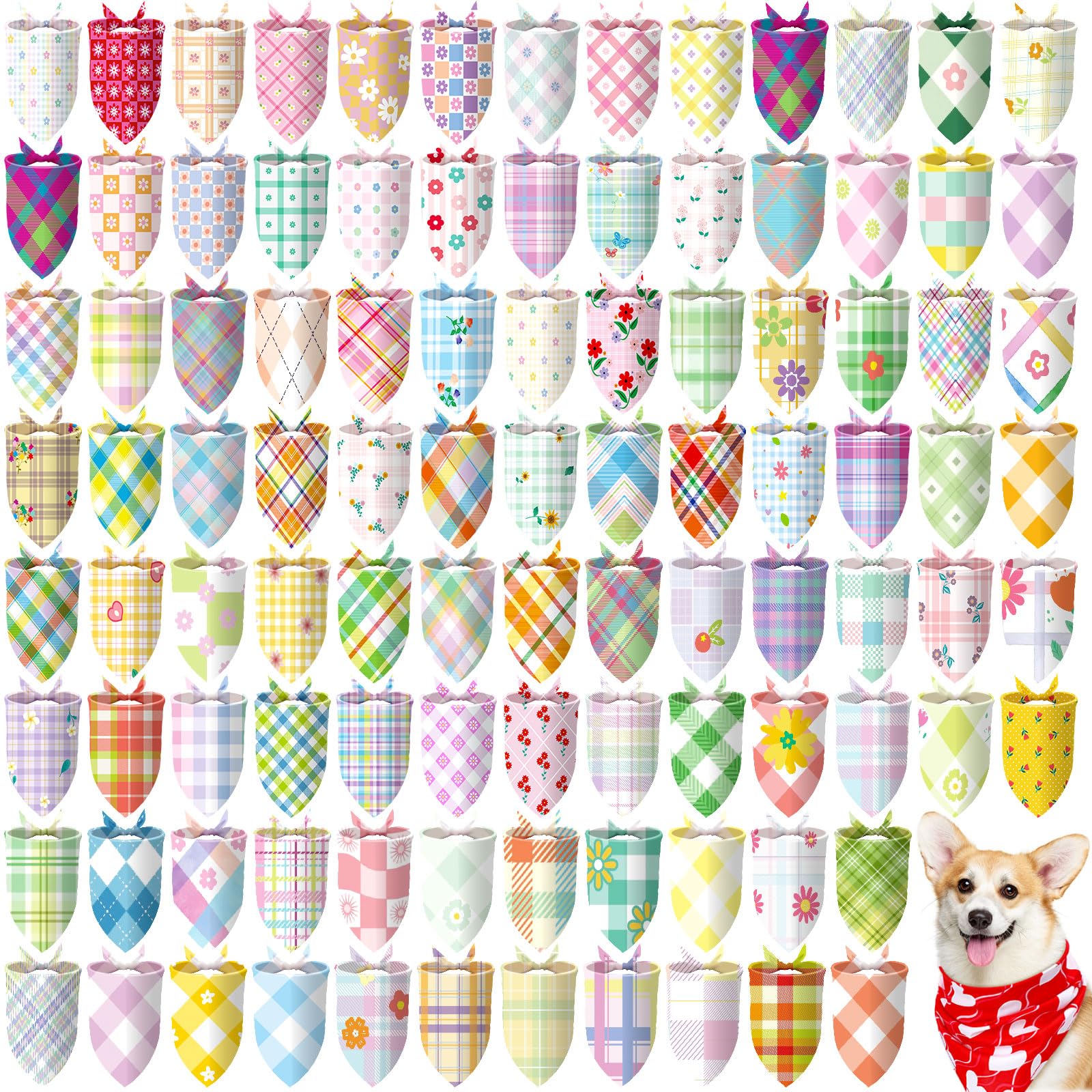 Bandanas Huhumy en lot de 100 pièces pour varier les looks de votre chien.