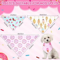 Bandana pour chien Huhumy, motif gâteau, idéal pour photos et fêtes.
