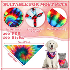 Bandanas triangle couleur vive Huhumy pour chiens lors d’événements.