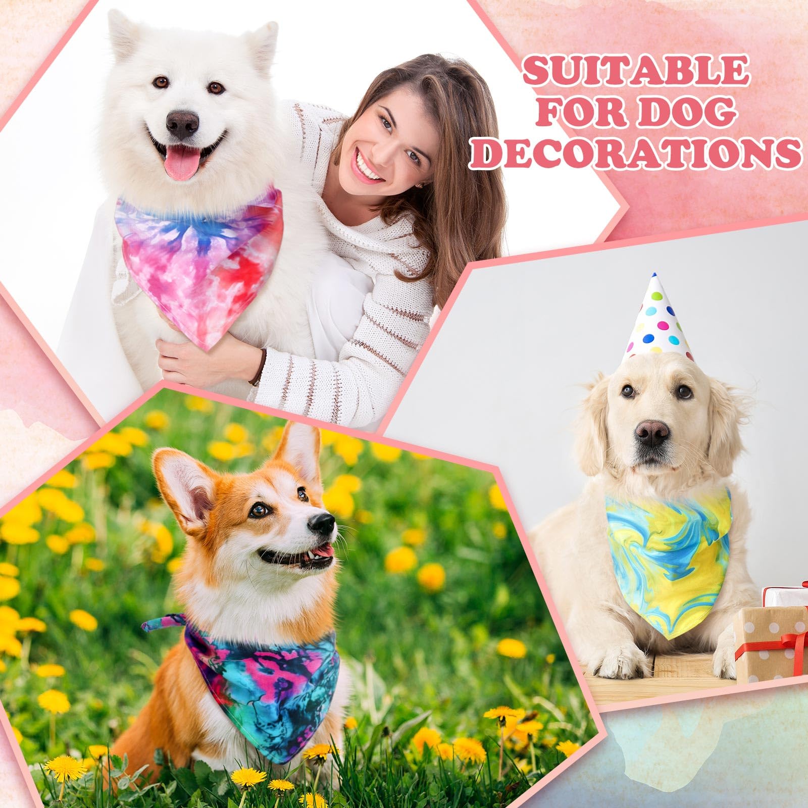 Bandanas Huhumy pour chien triangle reglable, maintien fiable durant les activités.