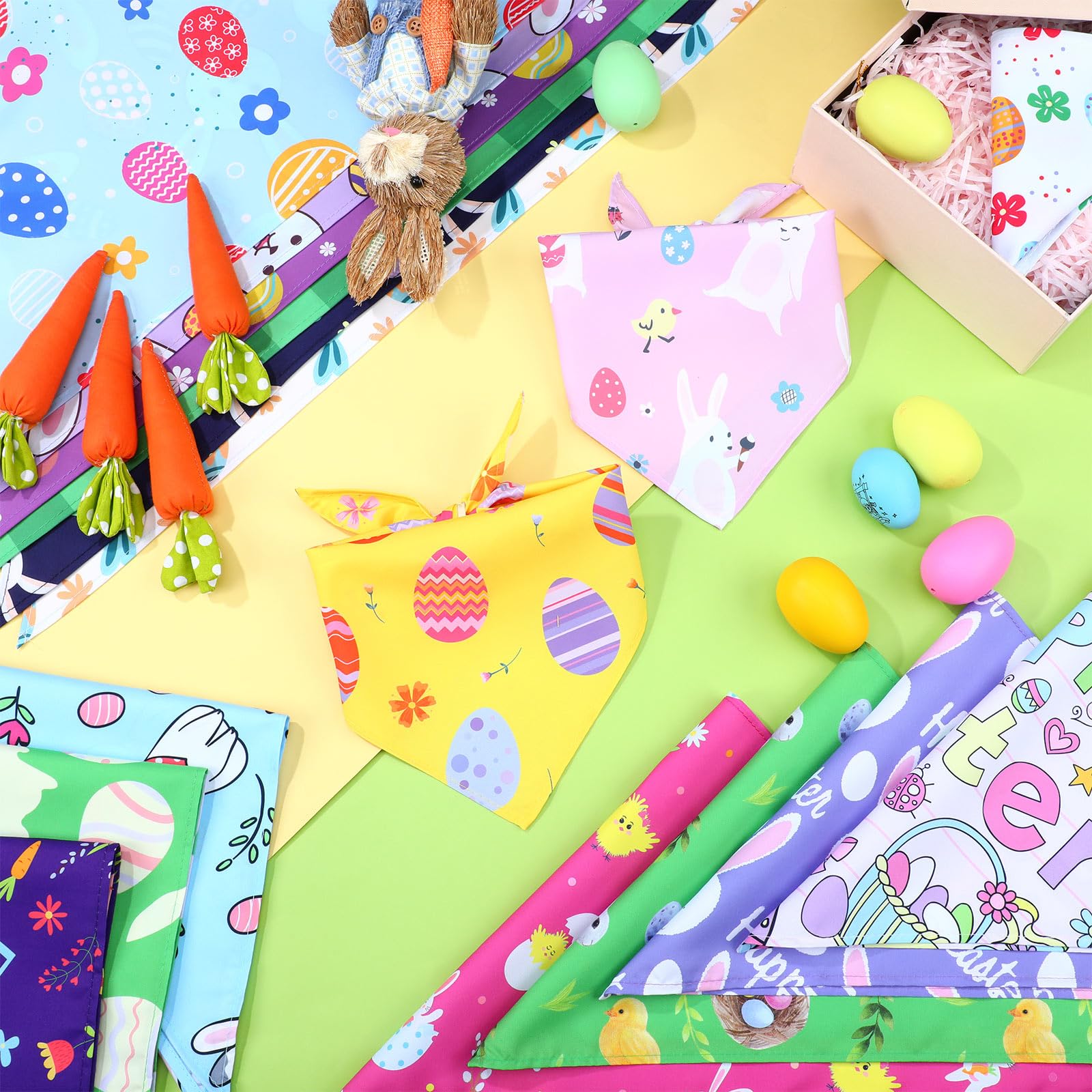 Huhumy patron lapin paques bandanas chien pour varier les tenues.