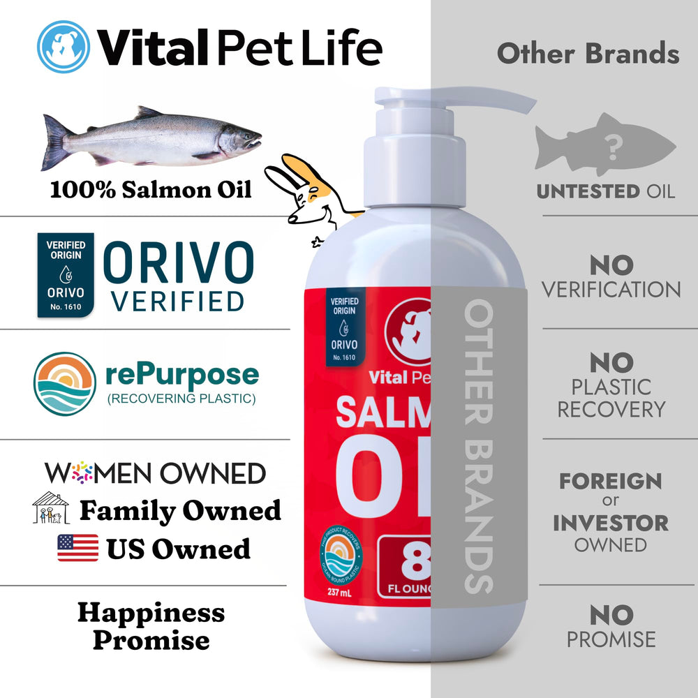 Vital Pet Life huile de saumon, source durable pour l'océan.