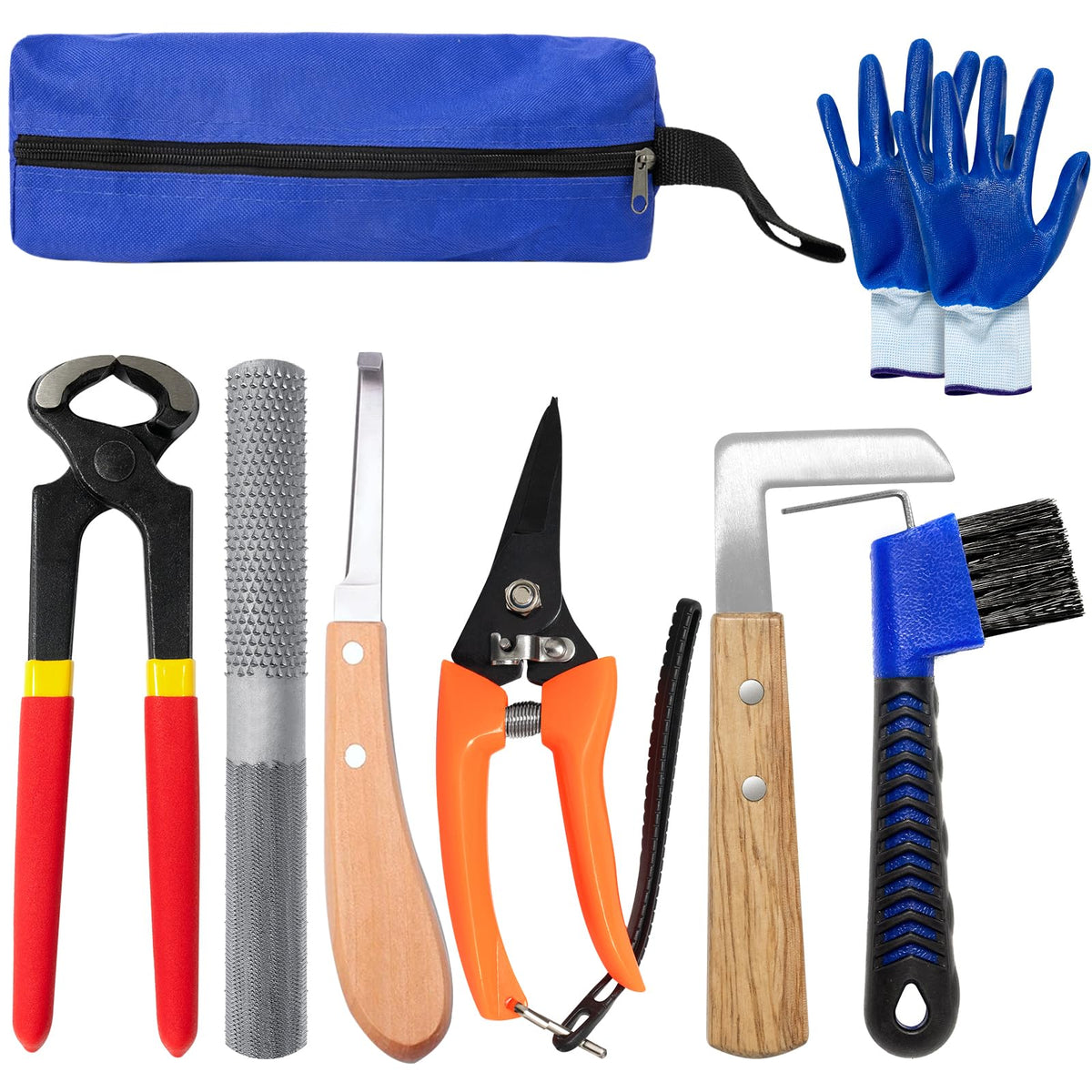 Huimpet ensemble-outils marechal 8-piece dans un sac – kit tout-en-un pour l entretien des sabots